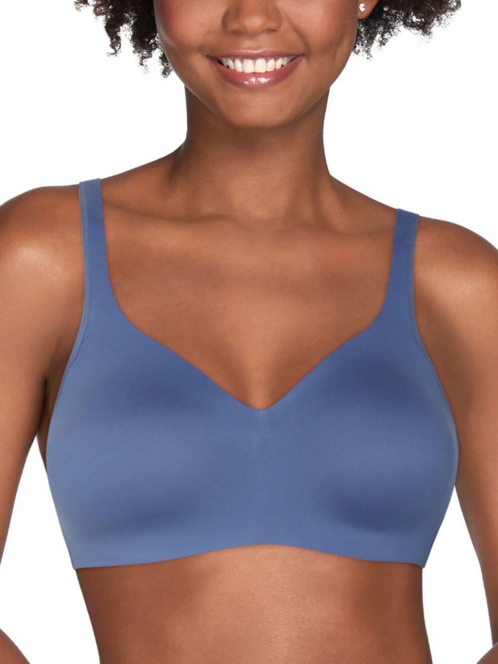 NWT Vanity Fair Women's Beyond Comfort Simple Sizing Wireless Bra Blue Dusk XL